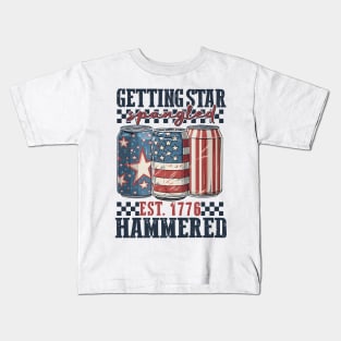 Getting Star Spangled Hammered, Funny America, 4th Of July, Party in the USA, Independence Day Kids T-Shirt